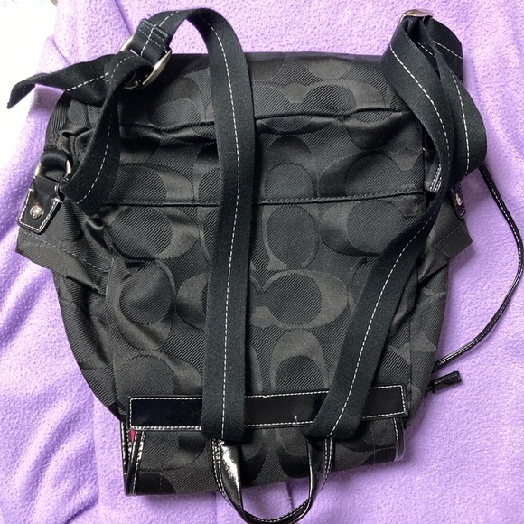 Coach Kyra Daisy Signature Backpack in Black - Picture 7 of 15